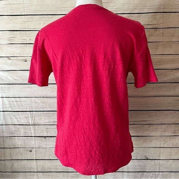 Majestic Filatures Women's Linen/Elastane Short Sleeve Crewneck Pink Tee - Picture 5 of 13